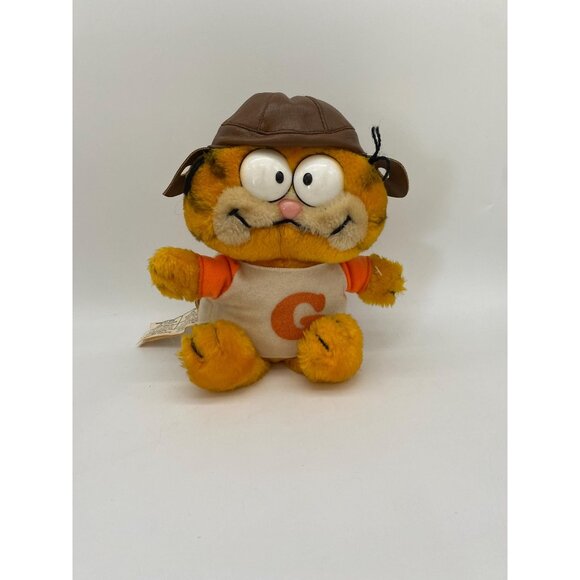 Rare 1981 Football Player Garfield Plush: Vintage Cartoon Cat Collectible - Picture 1 of 10